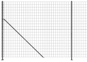 vidaXL Συρματόπλεγμα Περίφραξης Ανθρακί 1,6 x 10 μ. με Βάσεις Φλάντζα