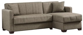 Γωνιακός καναπές-κρεβάτι με αποθηκευτικό χώρο Alaska καφέ ύφασμα 204x143x83εκ Υλικό: FABRIC - WOOD 328-000002