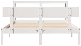 vidaXL Σκελετός Κρεβ. Χωρίς Στρώμα Λευκό 135x190 εκ Μασίφ Πεύκο