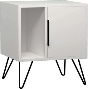 Κομοδίνο μελαμίνης Glynn Megapap χρώμα λευκό 50,2x44,6x58εκ.