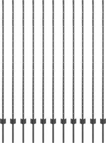 vidaXL Στύλος Περιφράξεων 11 pcs Γκρι 150 cm Ατσάλι