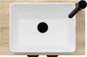 vidaXL Καθρέφτης μπάνιου με νιπτήρα Sonoma Δρυς 54 x 35 x 83 εκ