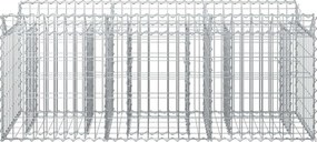 vidaXL Ανασηκωμένο κρεβάτι gabion Ασημί