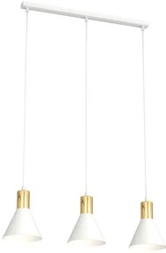 Κρεμαστό Φωτιστικό Οροφής 3xE27 60cm Rosa Emibig -1389/3-Λευκό-Χρυσό 1389/3