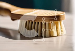 Intra Συλλεκτικό Ξύλινο Παζλ Plywood  4mm - Ξύλινη βούρτσα σε ημιτελές ξύλινο τραπέζι Σε Ξύλινο Κουτί - Διαστάσεις: 10x10 cm – 25 κομμάτια