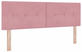 vidaXL Κρεβάτι με ελατήρια με στρώμα Ροζ 160 x 200 cm Βελούδο