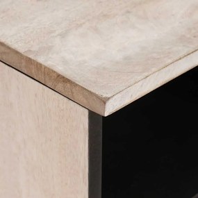 vidaXL Ντουλάπι TV με συρτάρι Λευκό 80 x 33 x 46 εκ Μασίφ ξύλο μάνγκο