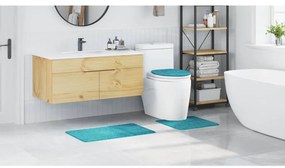 vidaXL Πατάκι μπάνιου 3 pcs Τιρκουάζ 50 x 50 cm Πολυπροπυλένιο