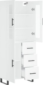 vidaXL Ντουλάπι Λευκό 69,5x34x180 εκ. από Επεξεργασμένο Ξύλο