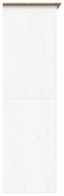 Ντουλάπα BODO Λευκή/Καφέ 101 x 52 x 176,5 εκ. Μασίφ Ξύλο Πεύκου - Καφέ