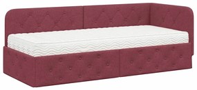 vidaXL Κρεβάτι Γωνίας Κόκκινο 80 x 200 cm ύφασμα