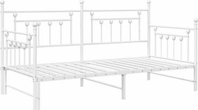 vidaXL Σκελετός κρεβατιού ημέρας Λευκό 100 x 190 cm Ατσάλι