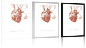 Αφίσα με παρπαστού Καρδιά με γνωμικό - 30x45 white