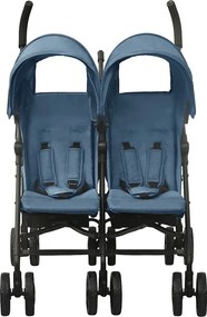 vidaXL Καρότσι Διδύμων Ναυτικό Μπλε Ατσάλινο