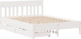 vidaXL Σκελετός Κρεβ. Χωρίς Στρώμα Λευκό 120x190 εκ Μασίφ Πεύκο