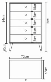 ΣΥΡΤΑΡΙΕΡΑ ARTELIBRE AMARI ΛΕΥΚΟ ΜΟΡΙΟΣΑΝΙΔΑ 72X43X114CM