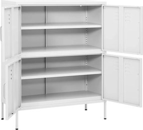 vidaXL Ντουλάπι Αποθήκευσης Λευκό 80 x 35 x 101,5 εκ. από Ατσάλι