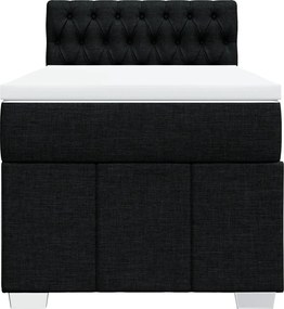 vidaXL Κρεβάτι Boxspring με Στρώμα Μαύρο 100 x 200 εκ. Υφασμάτινο