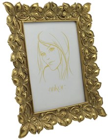 Κορνίζα Με Ανάγλυφα Λουλούδια Χρυσό Polyester 13x18cm ANKOR