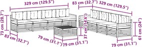vidaXL Σειρά Καναπέ Εξωτερικού 9 pcs Λευκό και Κρεμ Πολυεστέρας