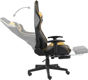 vidaXL Καρέκλα Gaming Περιστρεφόμενη με Υποπόδιο Χρυσή PVC