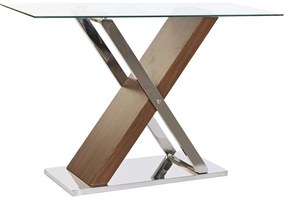 Έπιπλο Εισόδου DKD Home Decor Διαφανές Ασημί Σκούρο καφέ 120 x 40 x 75 cm
