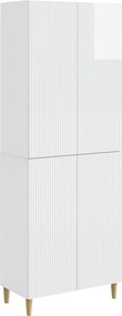 vidaXL Σέτ Ντουλαπιών 2 τμχ. Γυαλιστερό Λευκό Επεξεργασμένο Ξύλο