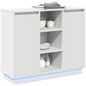 vidaXL Κομοδίνο με ράφι Λευκό 90 x 32 x 75 εκ Επεξεργασμένο ξύλο