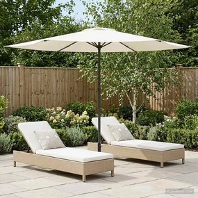 vidaXL Ομπρέλα Κήπου με Βάση 300 x 300 cm Πολυεστέρας Ορθογώνιος Κρεμ