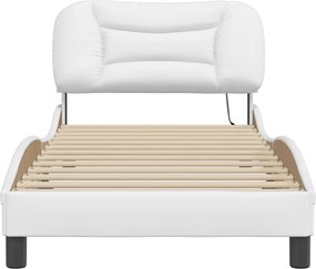 vidaXL Πλαίσιο κρεβατιού με LED χωρίς στρώμα Hvar Λευκό 90 x 200 εκ.