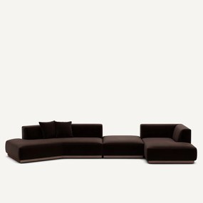 Καθιστικό γωνιακό δεξί XL από βελούδο, Jacopo