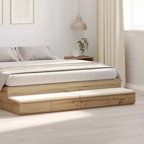 vidaXL Συρτάρια κρεβατιού με συρτάρι artisan δρυς 180 x 36.5 x 16.5 εκ