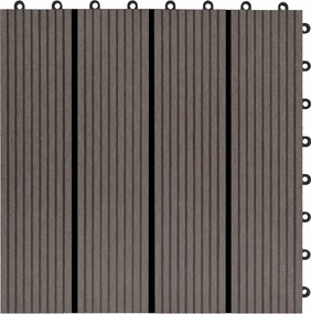 vidaXL Πλάκα Κατασκευής 11 pcs Σκούρο Καφέ 30 x 30 cm WPC