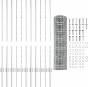 vidaXL Τεντώτο με στήριγμα Ασημί 1 x 25 m Ατσάλι