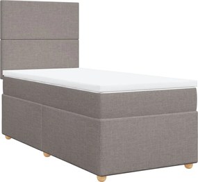 vidaXL Κρεβάτι Boxspring με Στρώμα Taupe 100 x 200 εκ. Υφασμάτινο