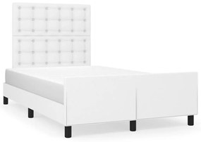 Πλαίσιο Κρεβατιού με Κεφαλάρι Λευκό 120 x 190 εκ. Συνθ. Δέρμα - Λευκό