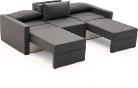 Τριθέσιος Καναπές Κρεβάτι Ανθρακί SAROS 110x230x72