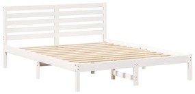 vidaXL Σκελετός Κρεβατιού Λευκό 140 x 200 cm Μασίφ ξύλο πεύκου