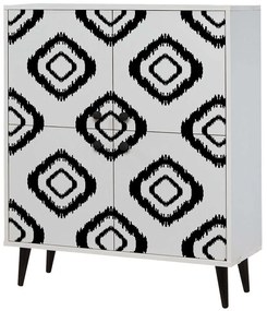 Παπουτσοθήκη - Ντουλάπι Multilux Fas 869VEL3987 95x36x111cm White-Black Μοριοσανίδα,Ξύλο