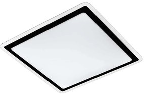 Φωτιστικό Οροφής-Πλαφονιέρα 99405 Competa Led 340X340 Black-White Clear Eglo Μέταλλο,Πλαστικό