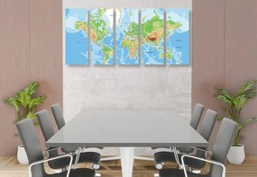 Κλασικός παγκόσμιος χάρτης εικόνας 5 μερών