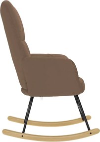 vidaXL Κουνιστή Πολυθρόνα Καφέ Υφασμάτινη