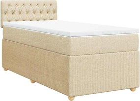 vidaXL Κρεβάτι Boxspring με Στρώμα Κρεμ 80 x 200 εκ. Υφασμάτινο