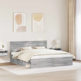 vidaXL Σκελετός Κρεβατιού Γκρι Sonoma 180 x 200 cm
