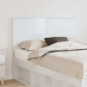 vidaXL Κεφαλάρι με κεφαλάρι Λαμπερό Λευκό 135 cm Επεξεργασμένο ξύλο