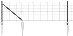vidaXL Euro Fence με 7 Σταθερές Βίδες 0.6x10 μ Γαλβανισμένος Χάλυβας Γκρι