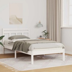 vidaXL Σκελετός Κρεβατιού Λευκό 90 x 190 cm Στερεά ξυλεία πεύκου