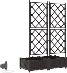 vidaXL Γλάστρα Κήπου 2 pcs Καφέ Ατσάλι