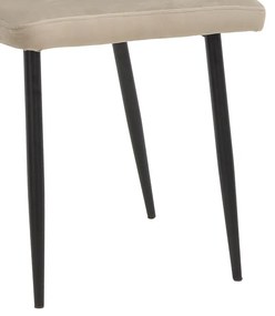 Καρέκλα Azori pakoworld γκρι-μπεζ βελούδο-πόδι μαύρο μέταλλο 49x55x85εκ - 292-000044