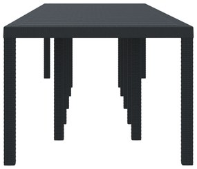 vidaXL Τραπέζι Κήπου Ανθρακί 350x100x73 εκ. Πολυ Ράτταν